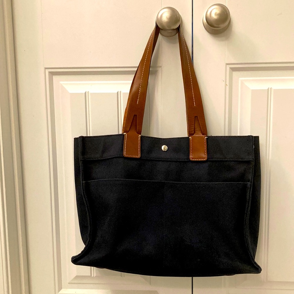 Dooney & Bourke Black and Tan Canvas Tote